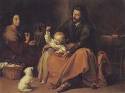 Bartolome Esteban Murillo The Holy Family with a Little bird oil painting reproduction